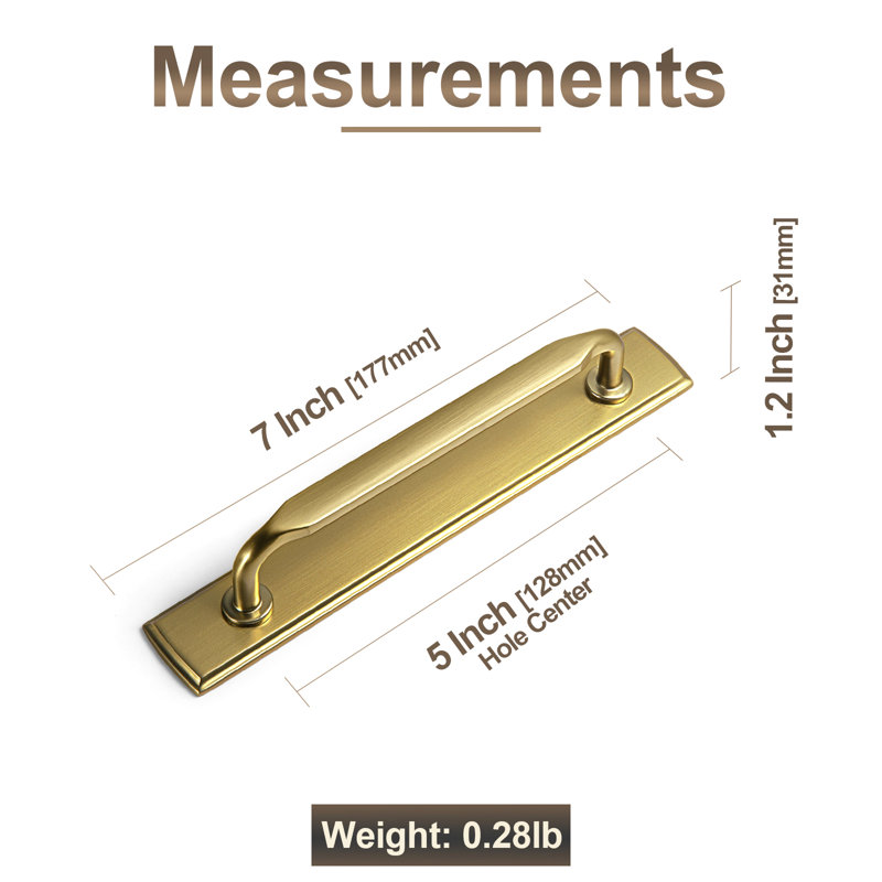 Ensemble de poignées de meuble-bar Classic Backplate （Style-G011), 5"