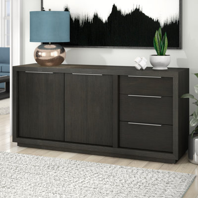 Buffet en bois d'acacia massif à 3 tiroirs Eloise