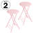 Lavish Home Backless 24-Inch Folding Stool with 225lb Capacity (Set of 2, Pink)-1658673289-1726925286