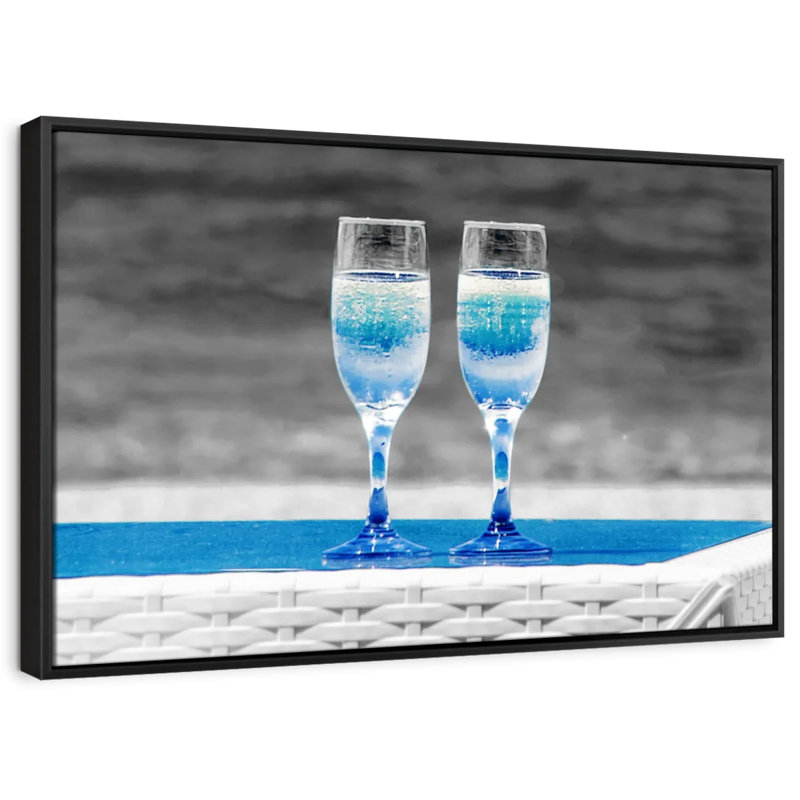 " Seaside Champagne Canvas Print ", 9" H x 13" W