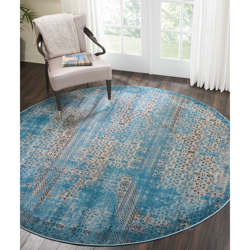 Bomberger Abstract Indoor Rug, Round 7'10"