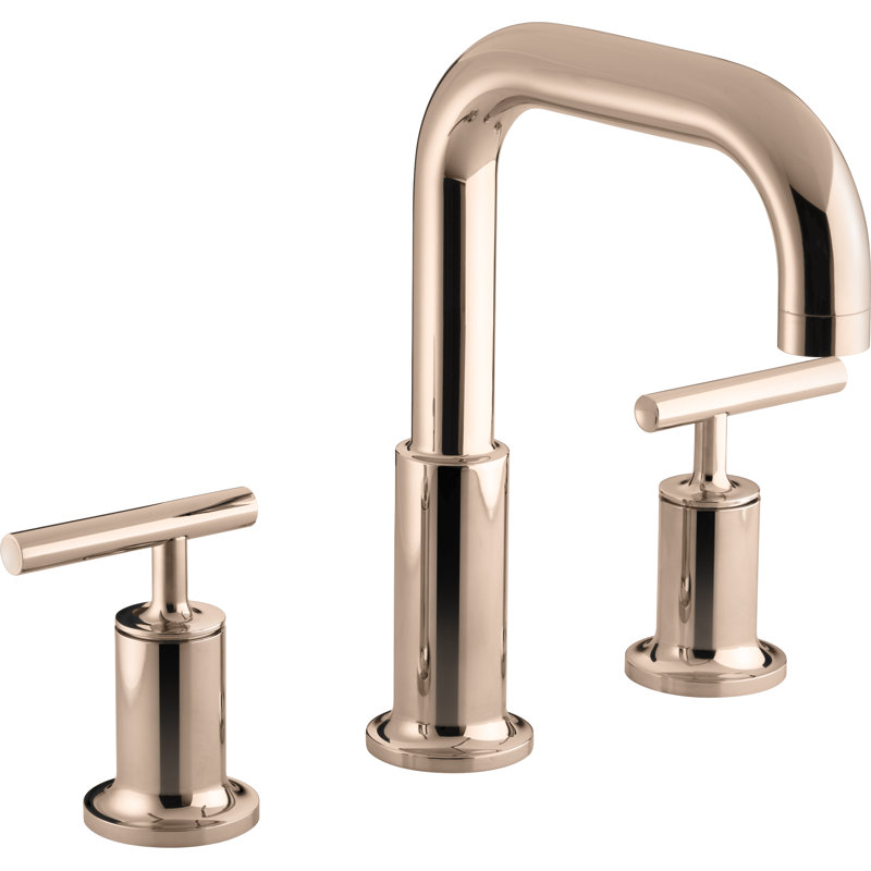 Purist for Two Deck-Mount Bath Faucet Trim for High-Flow Valve with Lever Handles, Valve Not Included, Vibrant Rose Gold