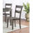 Transitional 7Pc Dining Set Rectangular Table Wood Base Ladder Back Chairs Grey Finish Wooden Dining Room Furniture