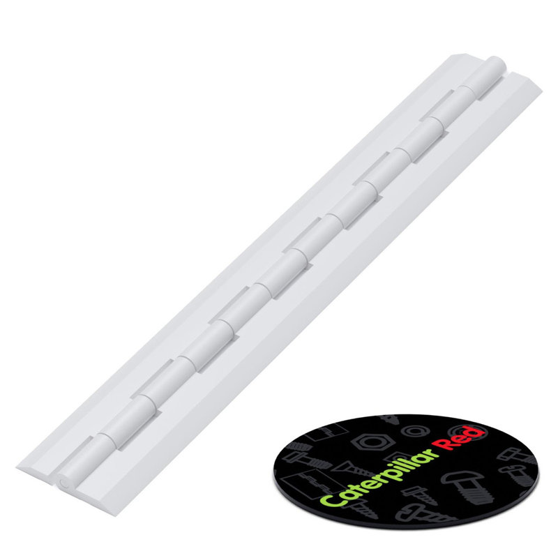3x White Acrylic Piano Hinges 300 mm, Continuous Plastic Hinges