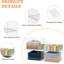 Organisateurs de placard empilables à 4 niveaux et tablettes de rangement, système d'organisation de tablettes de placard pliable, bacs de rangement empilables pour système d'organisation de vêtements, blanc