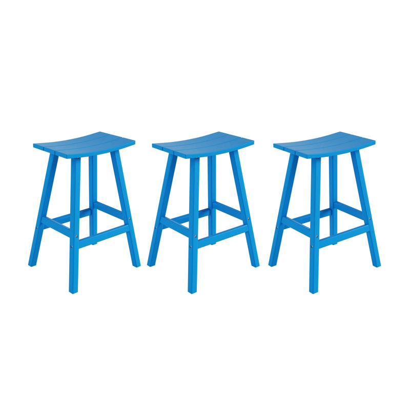 Tabouret d'extérieur Laguna, Bleu, Tabouret de bar (siège d'une hauteur de 29 po)