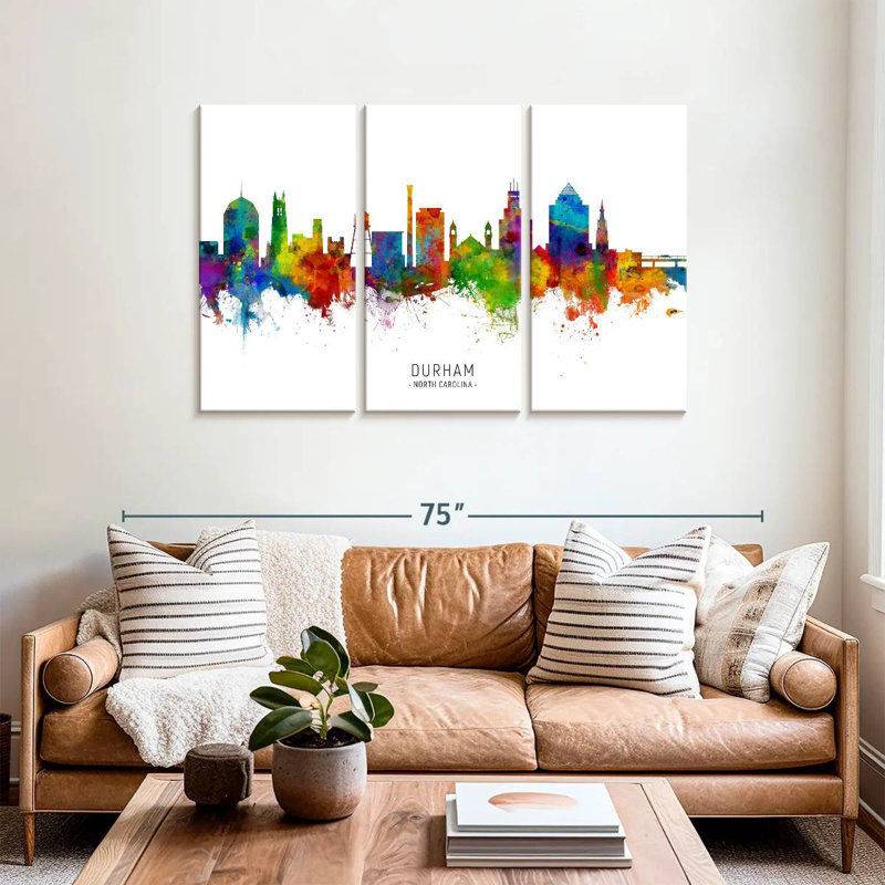 Durham North Carolina Skyline I, 36" H x 57" W