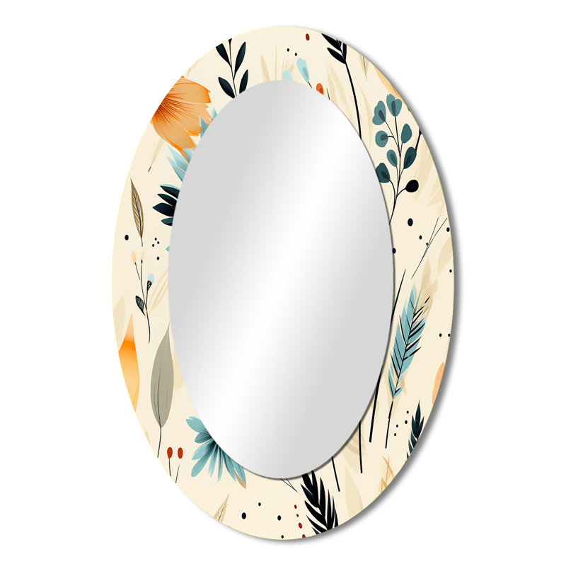 Motif tribal de style bohème - miroir mural ovale bohémien, H 36 po x l 24 po