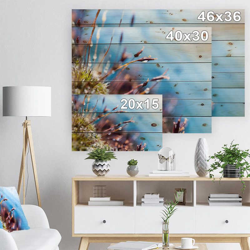 « abstract moss fleurs », impression, H 15 po x l 20 po x P 1 po, Bois