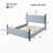 Striped Rubberwood Upholstered Bed-1653583331