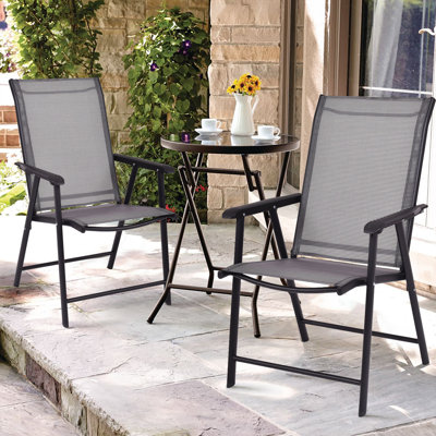Steel Frame Patio Garden Folding Chair by Latitude Run