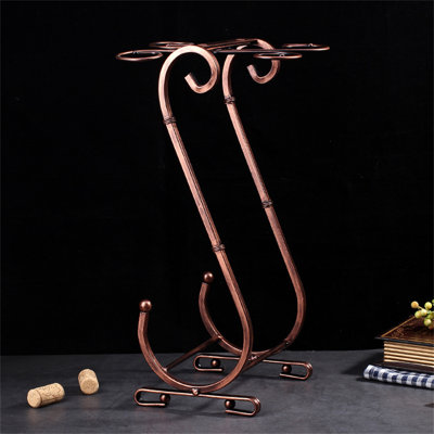 Osia Tabletop Wine Bottle & Glass Rack Gold