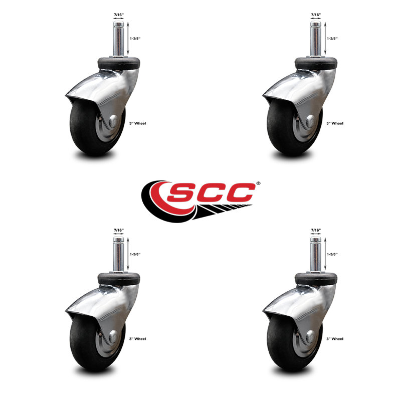 Rubber Caster, Chrome