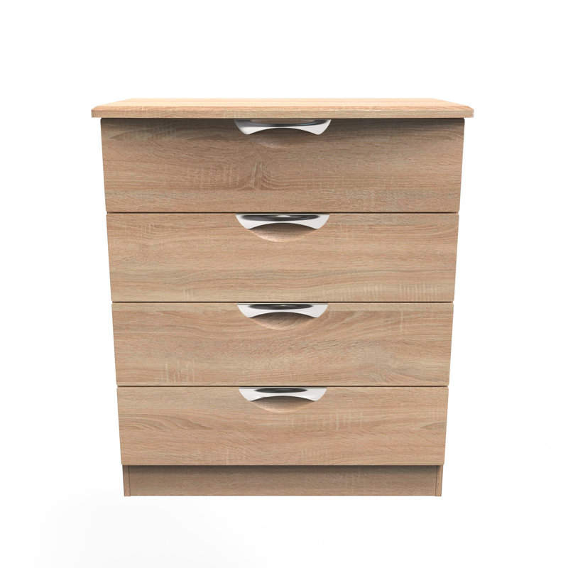 Bhodhini 77 cm W Chest of 4 Drawers, Bardolino Oak
