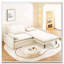 Canapé-lit convertible 4 places - tissu chenille, siège profond, canapé nuage moderne avec rangement, port USB-717352327