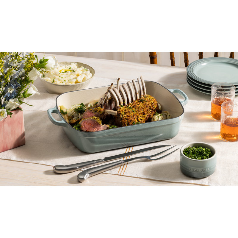 Le Creuset Signature Cast Iron Rectangular Roaster, 5.25Qt., Artichaut, Olive