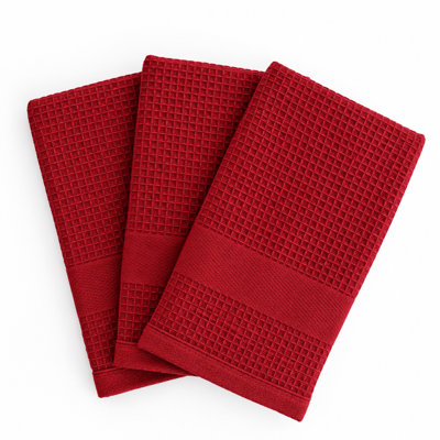 Red Kitchen Towels, Set of 3