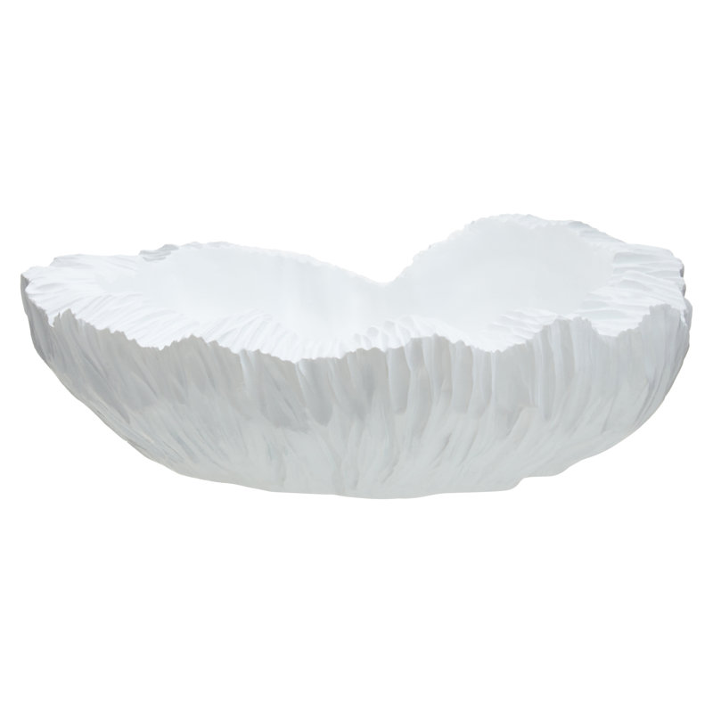 Broc Decorative Bowl, 6cm H x 28cm W x 26cm D, White