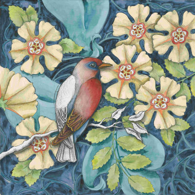 Arts and Crafts Bird I - bleu / jaune