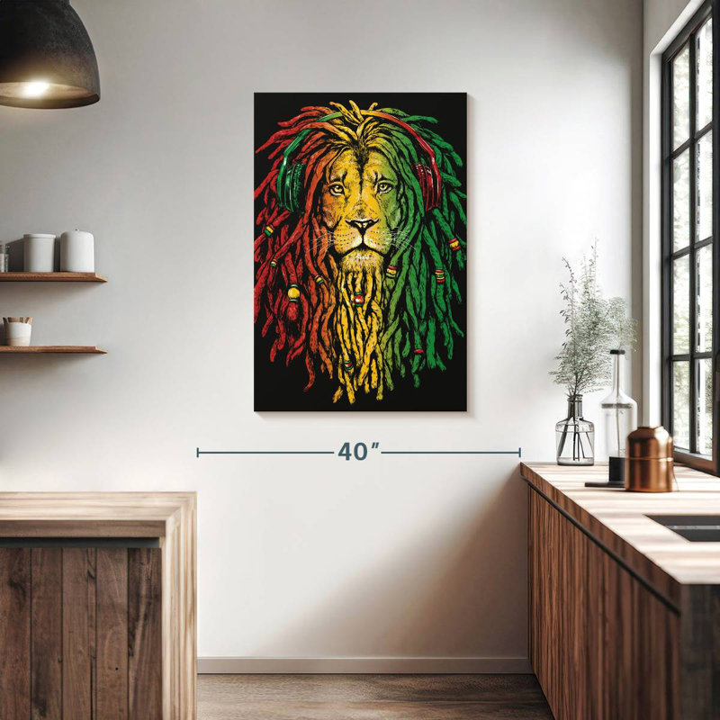Brampt Jamaican Lion Head, 39" H x 26" W