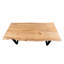  Plateau en bois de 84 pouces à bord vivant avec base en métal noir