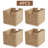 Handwoven Water Hyacinth Storage Basket Set of 4, Rectangular Woven Bins with Built-in Handles for Home Organization, Bathroom, Bedroom, Kitchen & Shelving-945989143-940873405