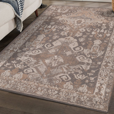 Tapis marocain beige à motif floral 186 Collection Luxe Weavers Incas