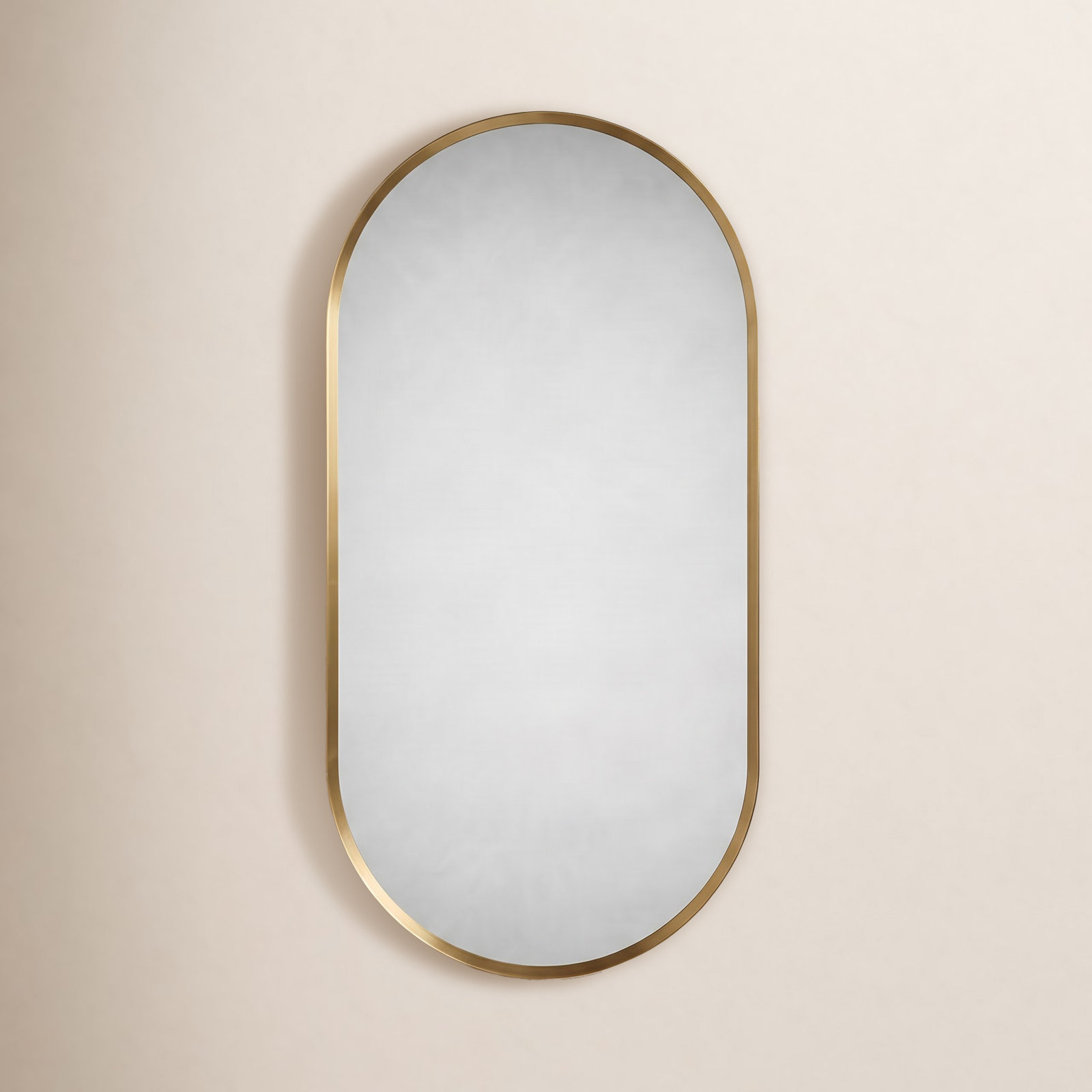 Verdera Capsule Medicine Cabinet, 30" H x 15" W x 5.55" D, Moderne Brushed Gold