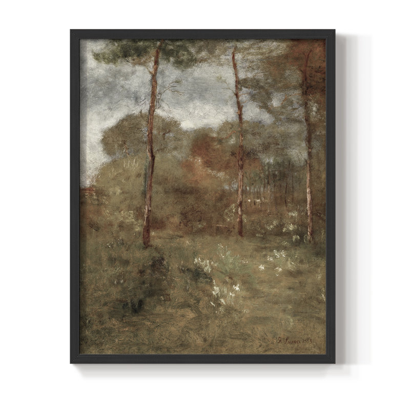 «Vintage Landscape CLXVII», reproduction encadrée - bois massif, Black, 21" H x 17" W