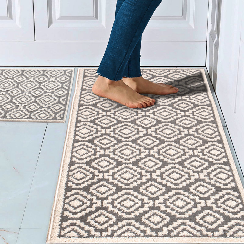 Ensemble de tapis de cuisine antidérapant 2 pièces Sheril Kitchen Rugs, 59 po x 24 po et 30 po x 20 po