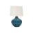 Table Lamp, 24 Inch Blue Ceramic Silhouette Body, Ivory Drum Shade