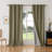100% Polyester Burlap Blackout Curtains for Bedroom Grommets Curtains 2 Panels Set-60917618-60917646