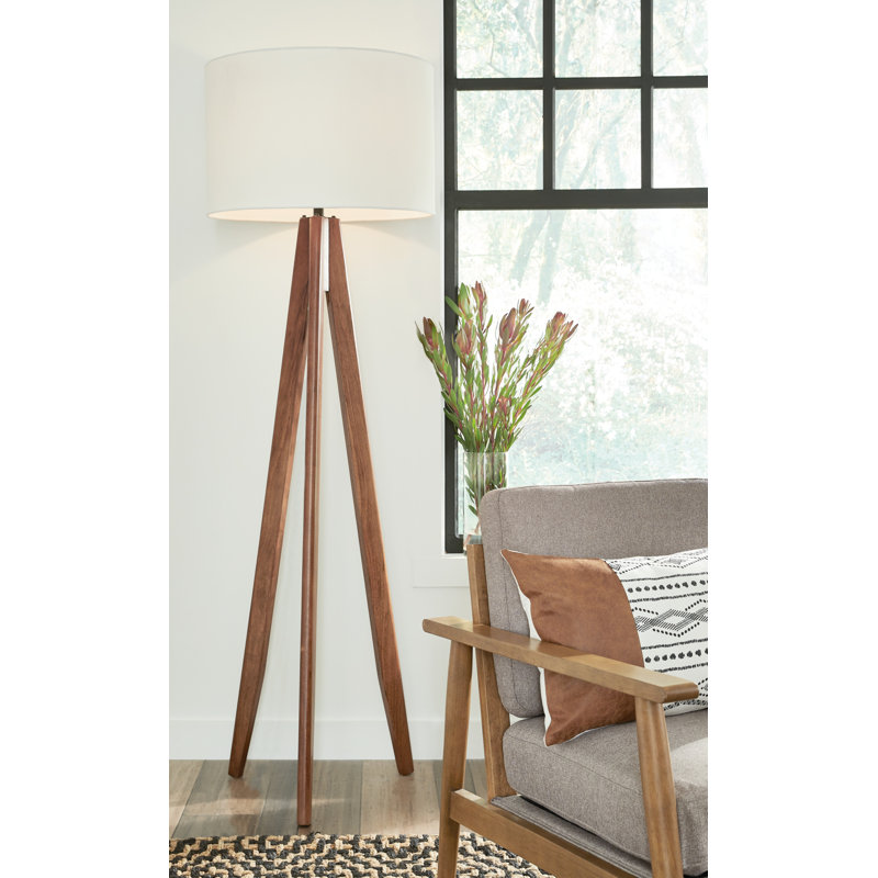 Lampe trépied 71 po Zenda, Brun