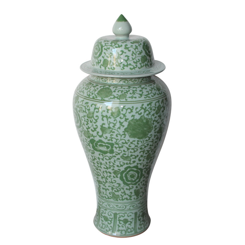 Vase de plancher en porcelaine 39 po Nola, Vert