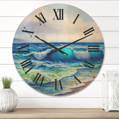 Horloge murale paysage marin avec lumière du soleil