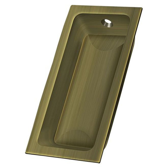 Deltana FP227U5 Flush Pull, Large, 3-5/8" x 1-3/4" x 1/2" in Antique Brass, Antique Brass