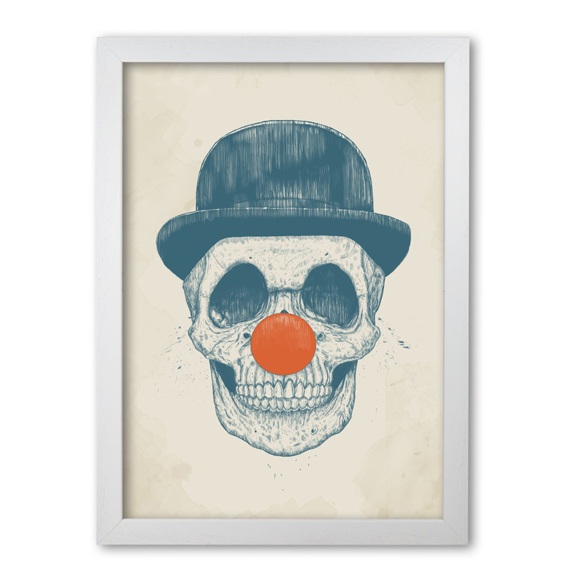 Dead Clown Skull 1 Piece Wall Art, 29.7 cm H x 21 cm W x 5 cm D, White Grain