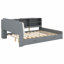Base de lit minimaliste en bois avec tête de lit, tablettes et tiroirs de rangement-129111285