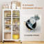  Armoire de rangement avec roulettes et 2 portes translucides avec tablette ajustable 31,5 po x 14,5 po x 58 po