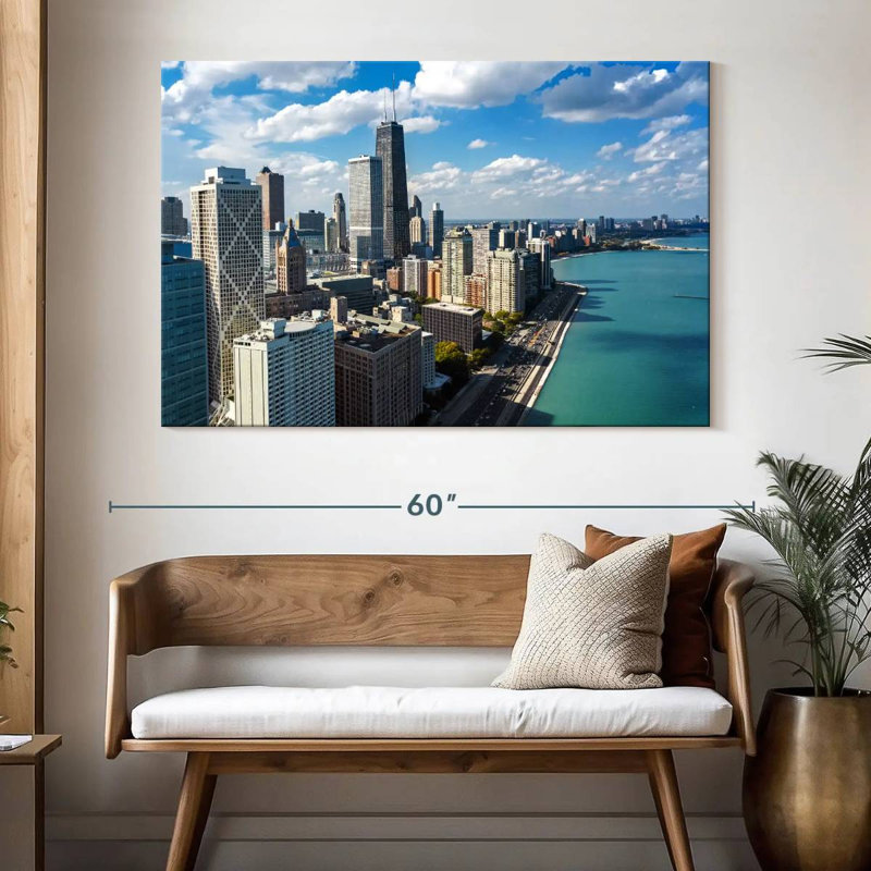 Ravi, Chicago, front de mer, horizon, H 34 po x l 51 po