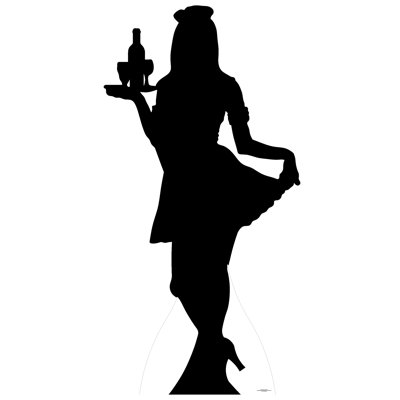 Waitress Silhouette Cardboard Standup