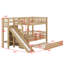 Lit superposé robuste avec escalier de rangement, glissade amusante et lit gigogne-1924613878