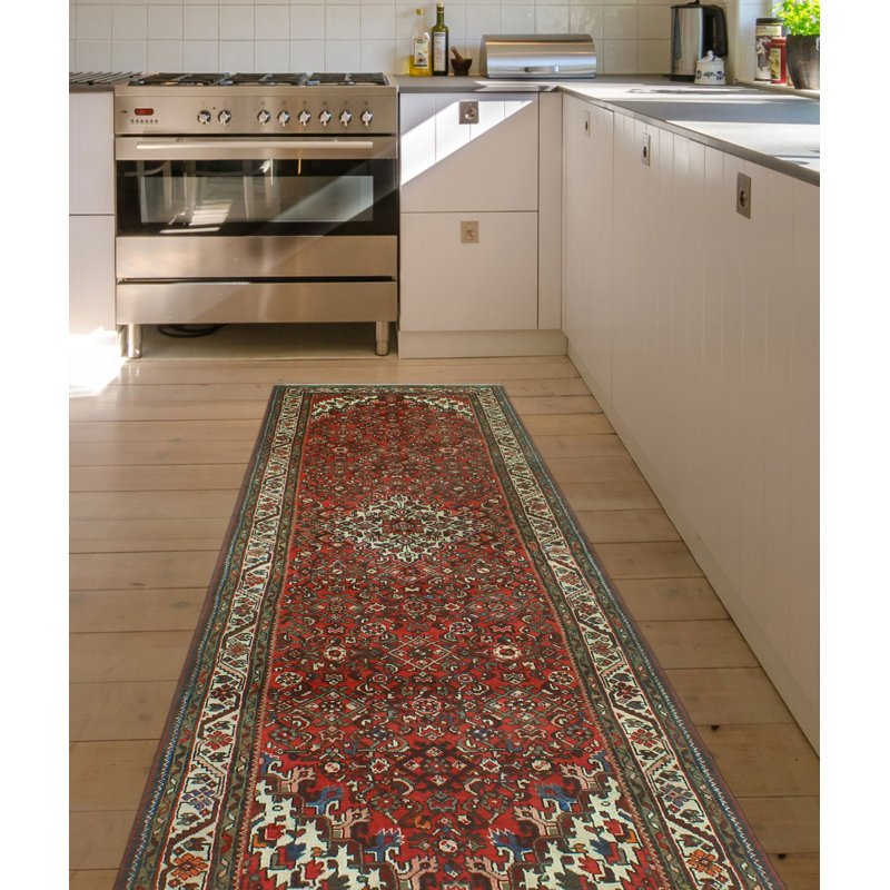One-of-a-Kind 3'5 X 10' New Age Runner Wool Area Rug in