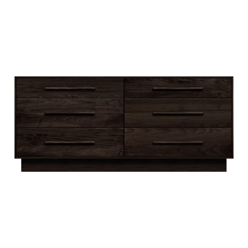 Moduluxe 6 - Drawer Solid Wood Dresser, Smoke Cherry