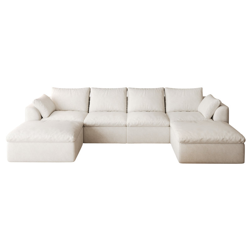 L‑Shaped Modular Sectional Sofa with Double Chaise