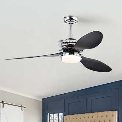 52'' ABS Blades Ceiling Fan With Lights And Remote