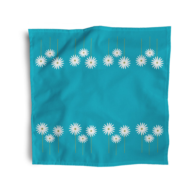 Daisy May Polyester Floral Square Napkin, Blue, 18" W x 18" L