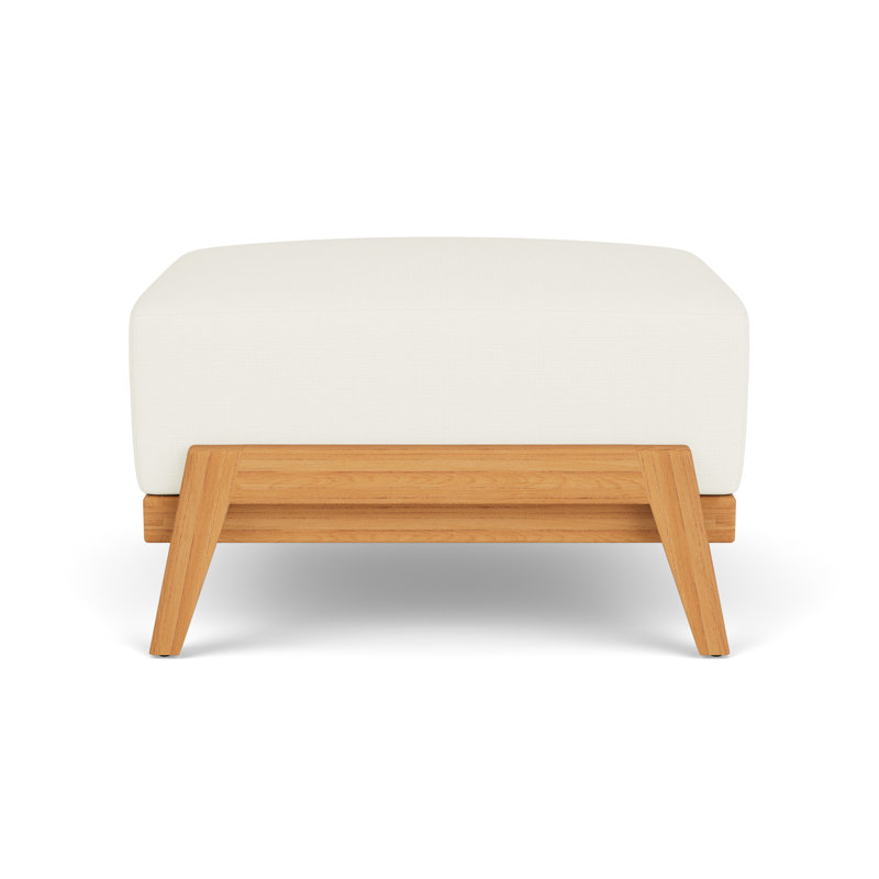 Alpine Outdoor Teak Ottoman, Sailcloth Salt