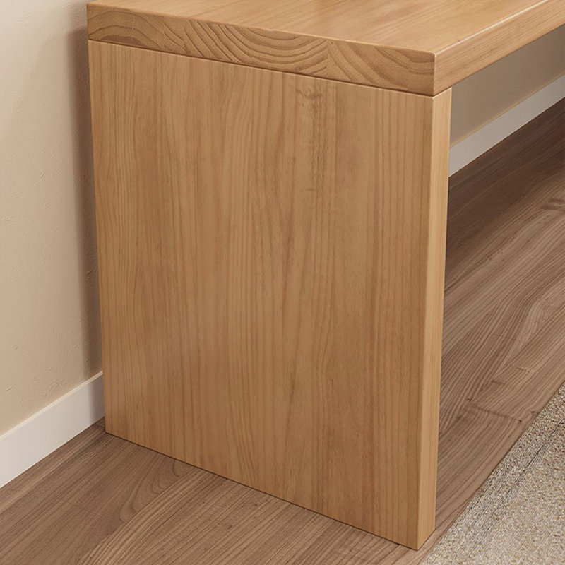 Burlywood L shaped desk,corner desk with Solid Wood, 29.53" H x 78.74" W x 47.24" D, Right Hand Return 