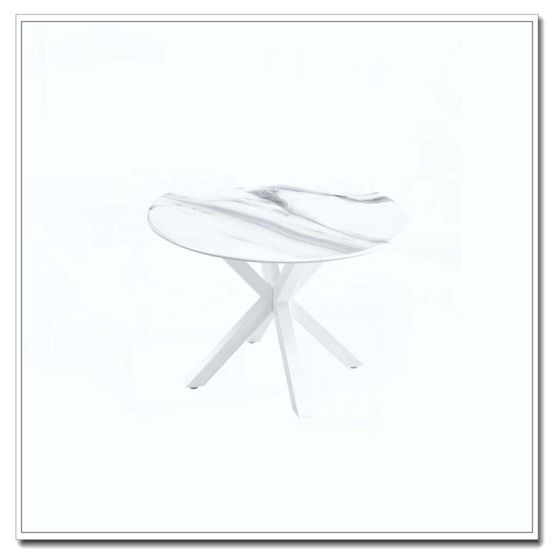 42.1"WHITE Table cross leg Mid-century Dining Table